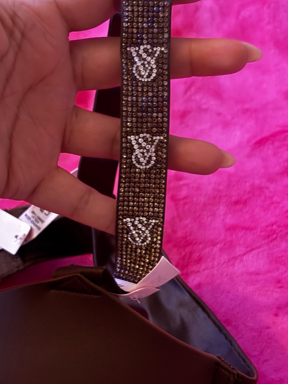 Victoria's Secret Brown Crystal Embellished Strap